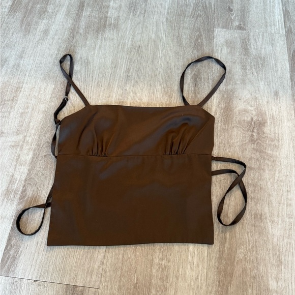 Edikted brown satin backless top - Picture 1 of 2